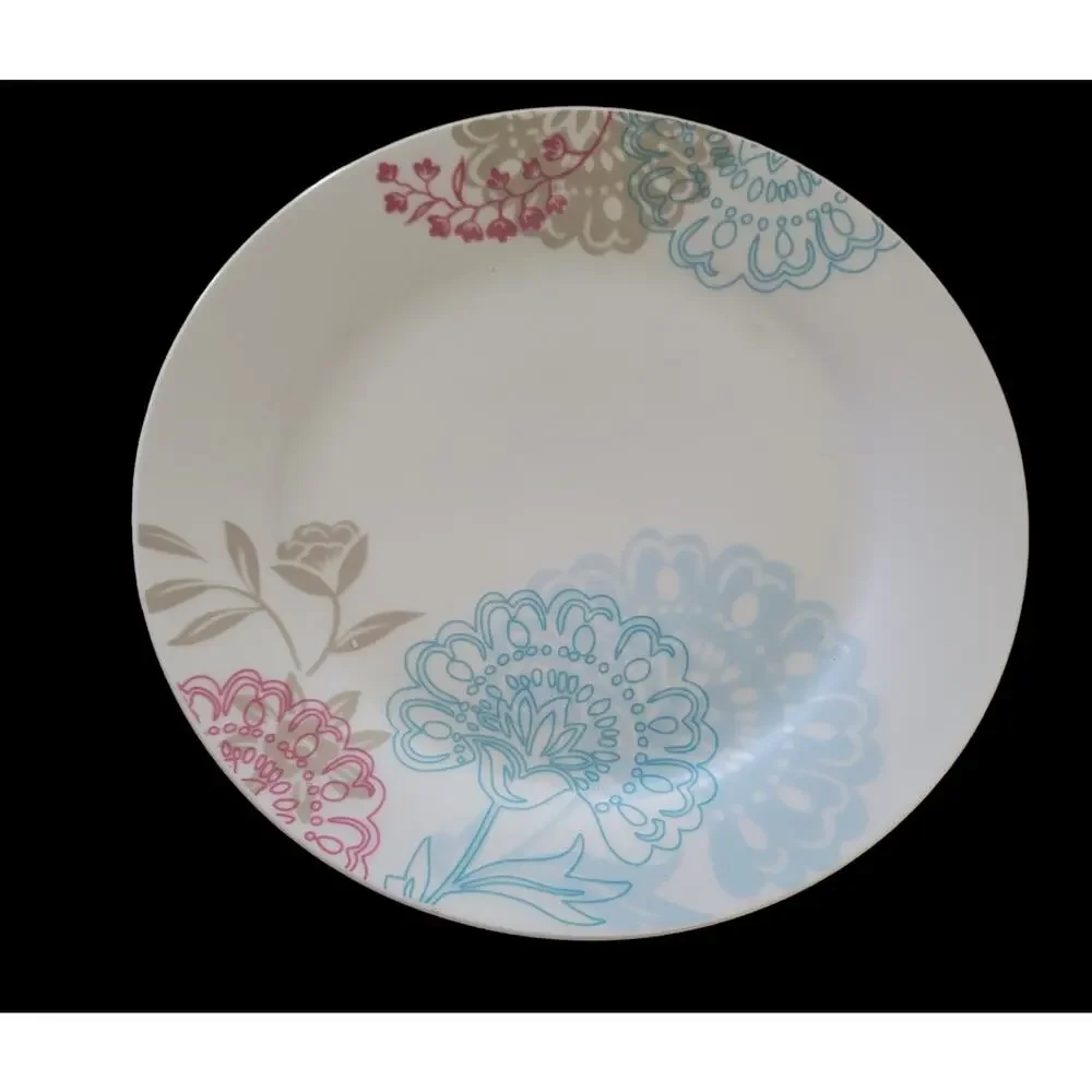 Tabletop Gallery Emma Porcelain Boho Henna Plate Set – 2 Dinner & 2 Salad Plates